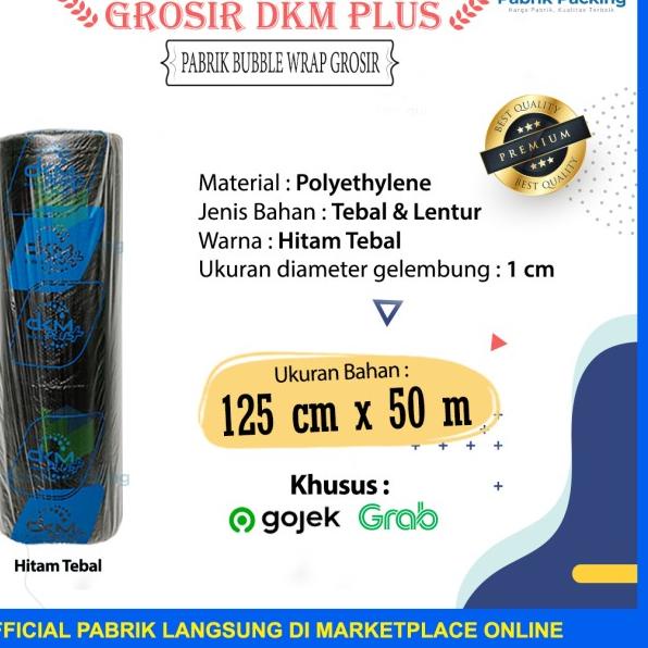 

PLASTIK BUBBLE WRAP HITAM TEBAL 125 CM x 50 M DELKOMAS