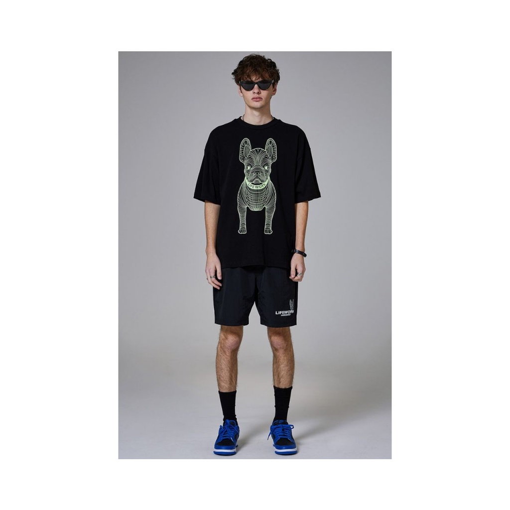LIFEWORK Big Radog Multi Black Tee T-Shirt Kaos Korea Oversized Original 100%