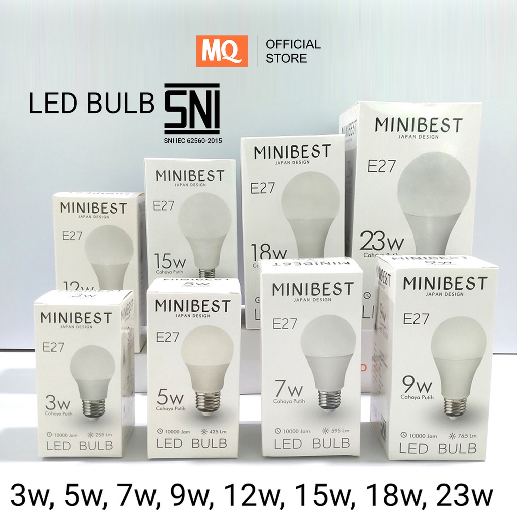 MQ LAMPU BULB LED LAMPU LED PREMIER A BULB 3w, 5w , 7w , 9w, 12w ,15w - 3W