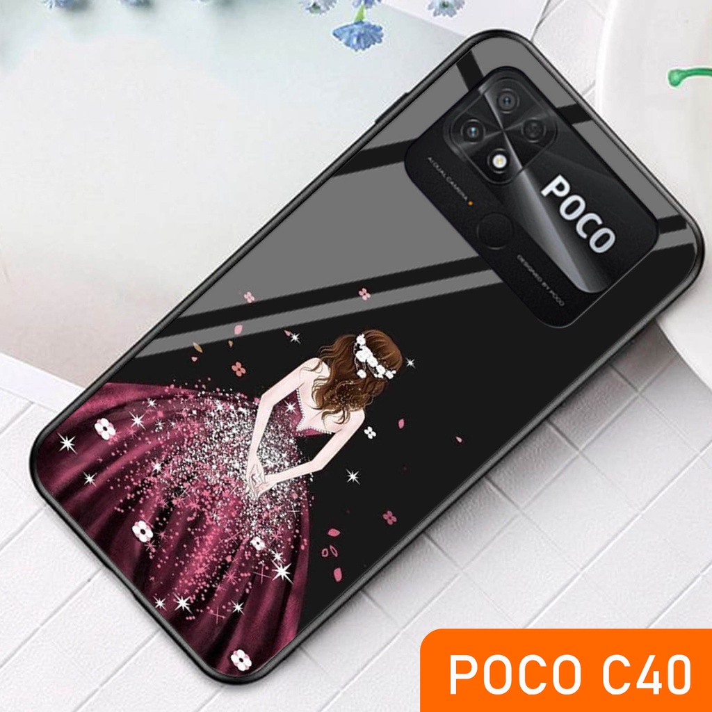 [A02] Softcase Glass Kaca Poco C40 - Case Hp Poco C40 - Casing Hp Poco C40 -
