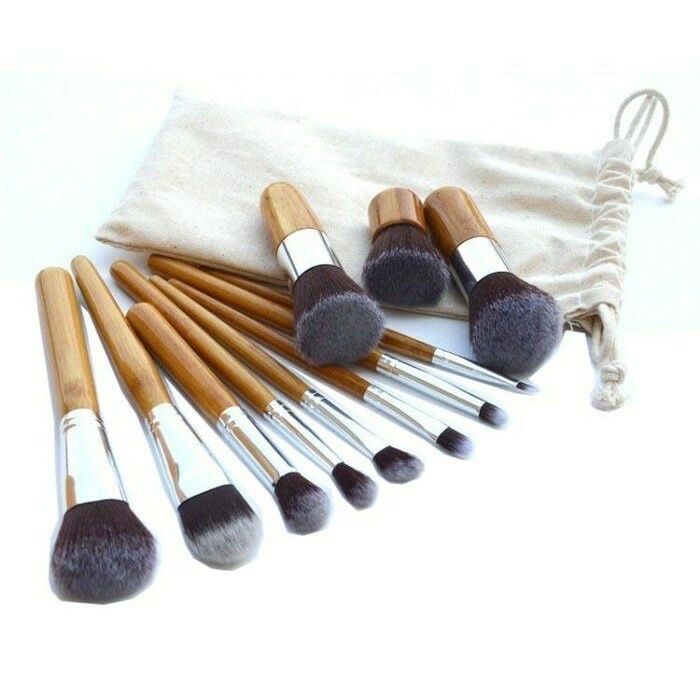 LT- KUAS PREMIUM KABUKI SET BAMBOO WOODEN KUAS MAKE UP / BRUSH WOOD