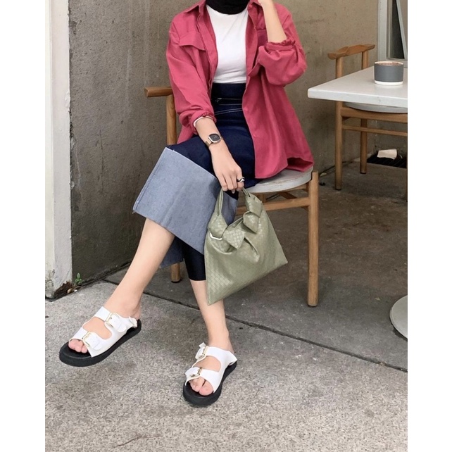 Zoe Woven Handbag - Tas Wanita Anyaman Hobo Knot Bag