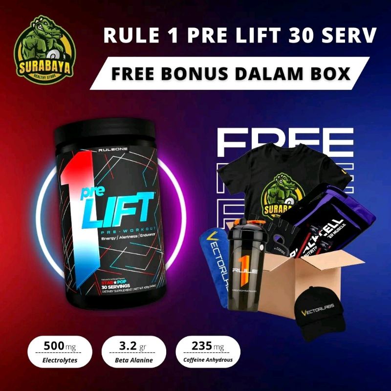 Rule 1 Pre LIFT 30 Serving R1 Rule1 Rule One Ruleone Pre Workout PreLift PreWorkout