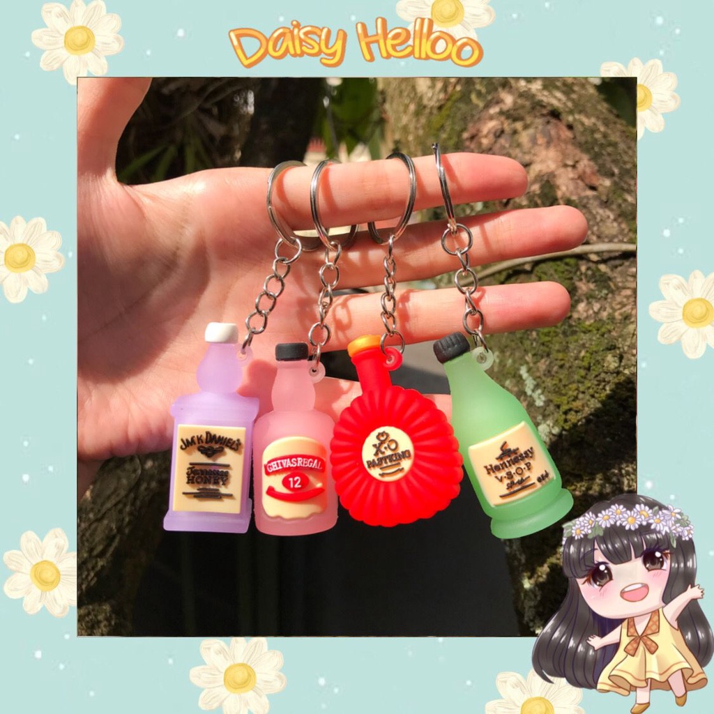 Gantungan Kunci Botol Beer Cute Aesthetic Ganci Minuman Bir Lucu Aksesoris Souvenir Pria Keychain Ko