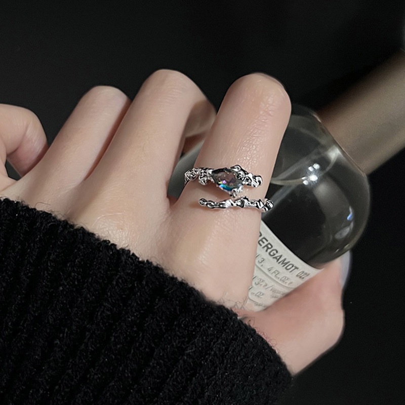 Cincin Model Terbuka Bahan Alloy Hias Opalzircon Imitasi Untuk Wanita