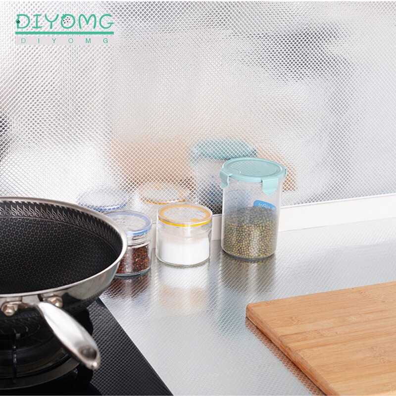 TD - PR DIYOMG Wallpaper Aluminium Foil Anti Minyak Grid 200x60 cm - CFT3