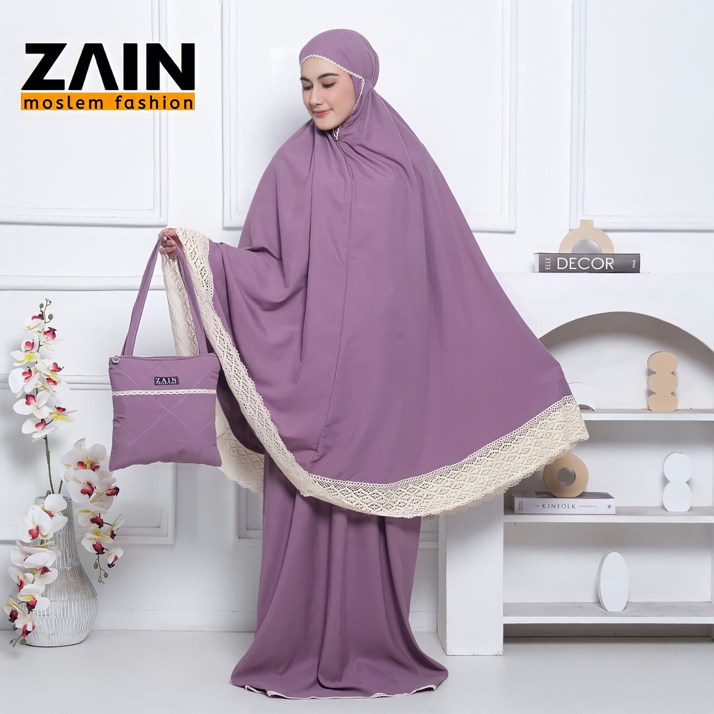 ZAIN - Mukena Dewasa Polos Katun Premium Jumbo Dewasa