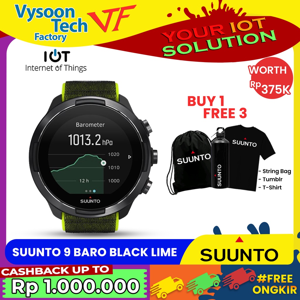 Smartwatch Suunto 9 Baro - Black Lime