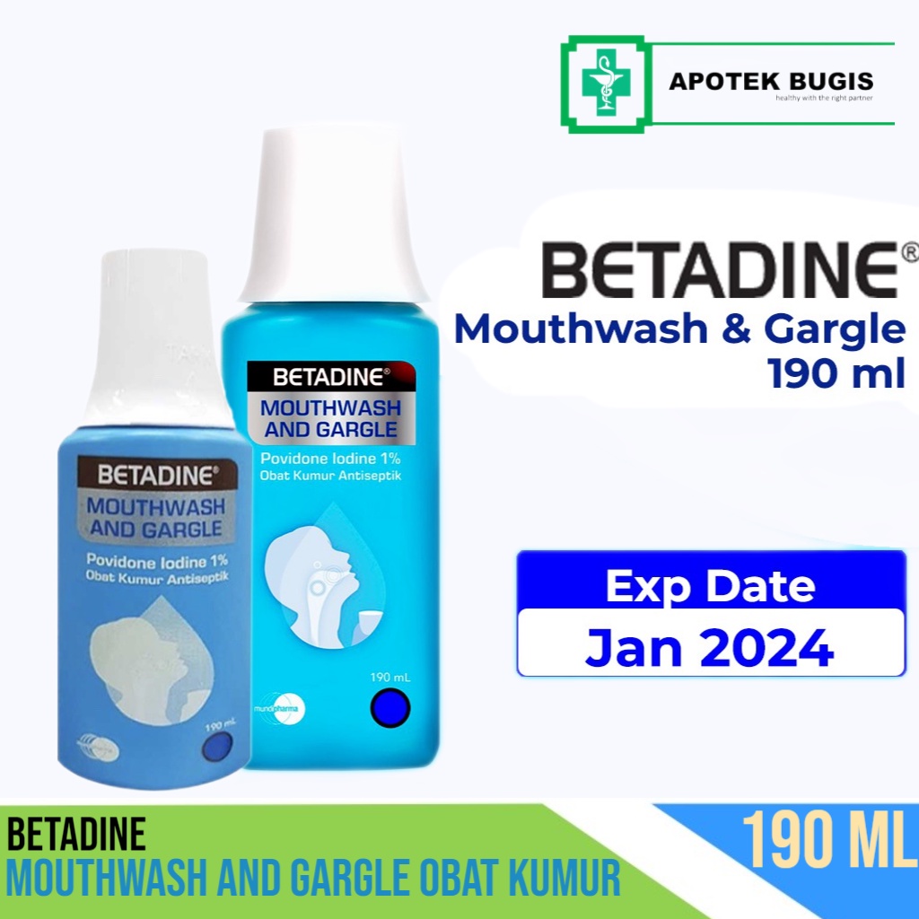 BETADINE Mouthwash Dan Gargle 190ml Obat Kumur Penghilang Bau Mulut Mouthwash Betadin Kumur