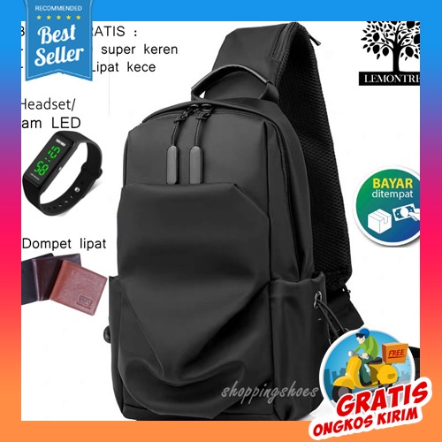Tas Slempang Pria Wanita Distro Anti Air Original Import Sling Bag Cowok Cewek Premium Keren Terbaru