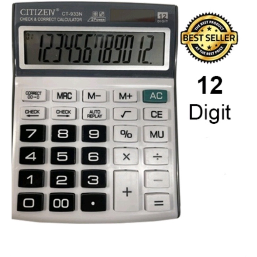

Kalkulator CT-933N 12 Digit - Calculator Check Dual 2 Power