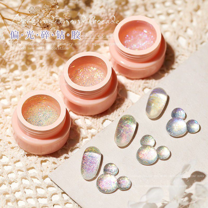 Gel Aurora Polarized Broken Diamond Brocade / Aurora Gel Pot Korean Nail Art Best Seller Nail Art Acc