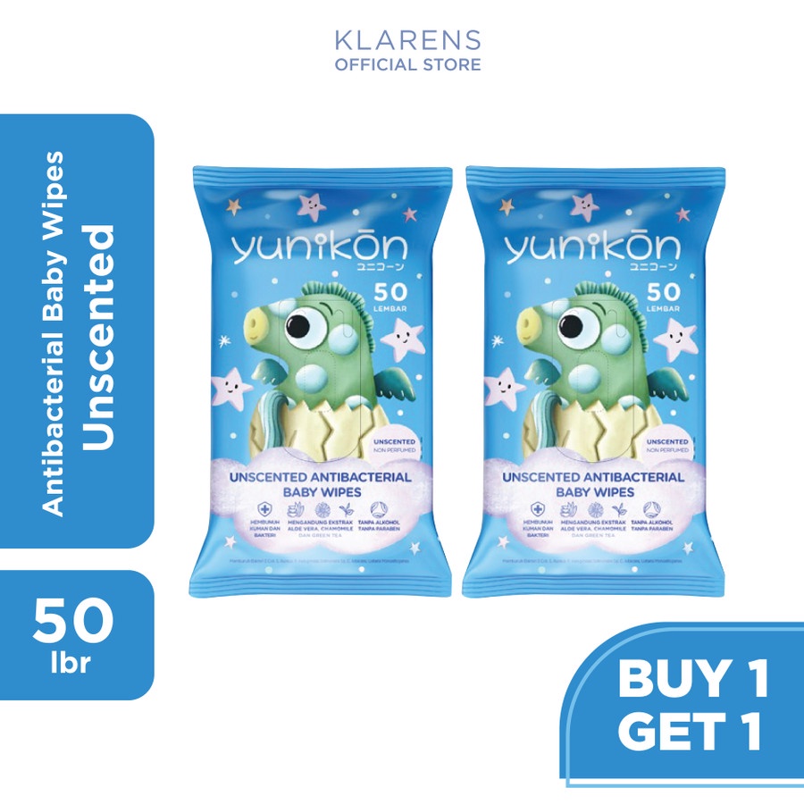 Makassar ! Baby Wipes Tissue Basah Bayi Yunikon 50s Buy 1 Get 1 Free