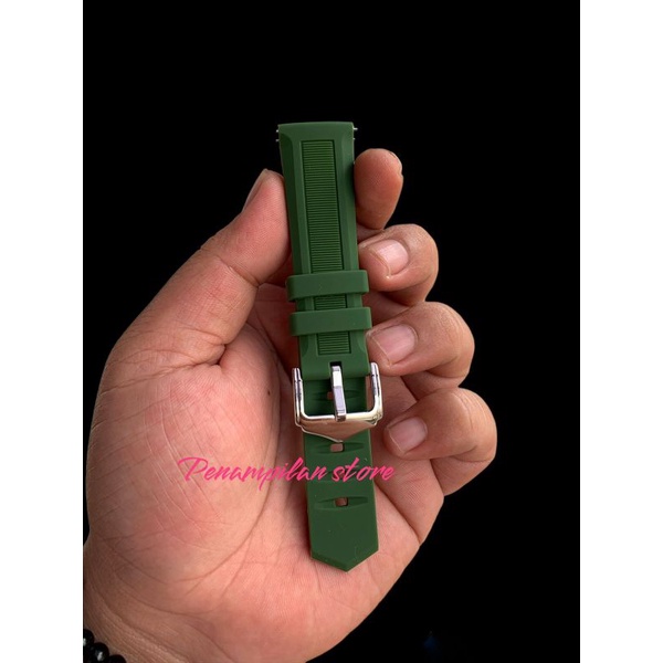 Strap Tali Jam Tangan Silicon hijau size 20mm limited