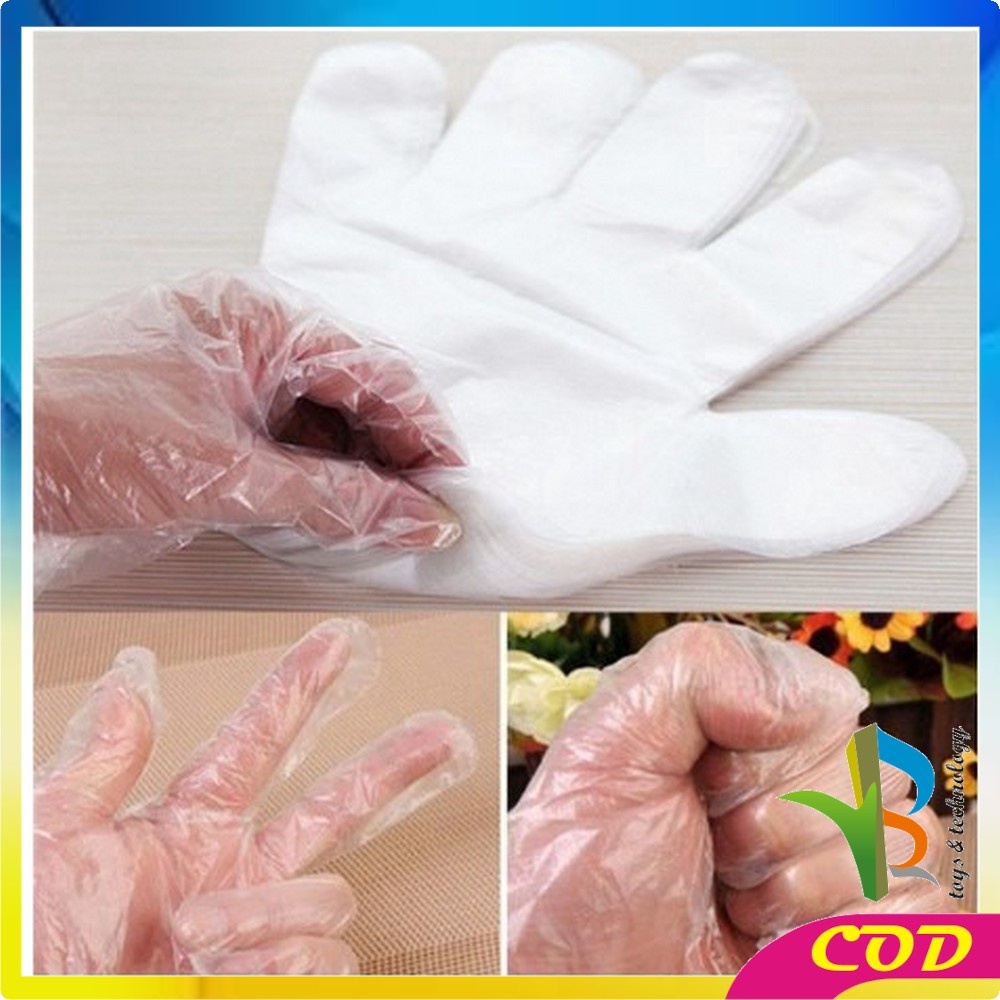 RB-C127 Sarung Tangan Plastik 100PCS (50PSG) Steril Sekali Pakai Hand Glove Dapur Transparan