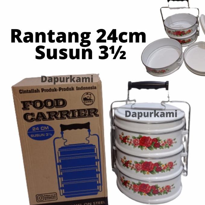 Rantang Enamel JUMBO Rantang Enamel 24cm Susun 3,5 Maspion Ori