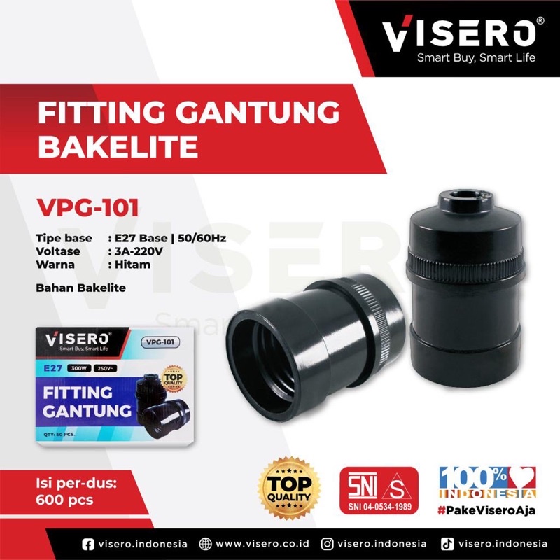 FITTING LAMPU GANTUNG VISERO VPG 101 HITAM