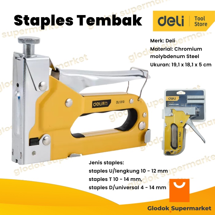 Staples Tembak Jok Deli Staple Gun 3 in 1 DL1313 BONUS Isi Ulang Staples