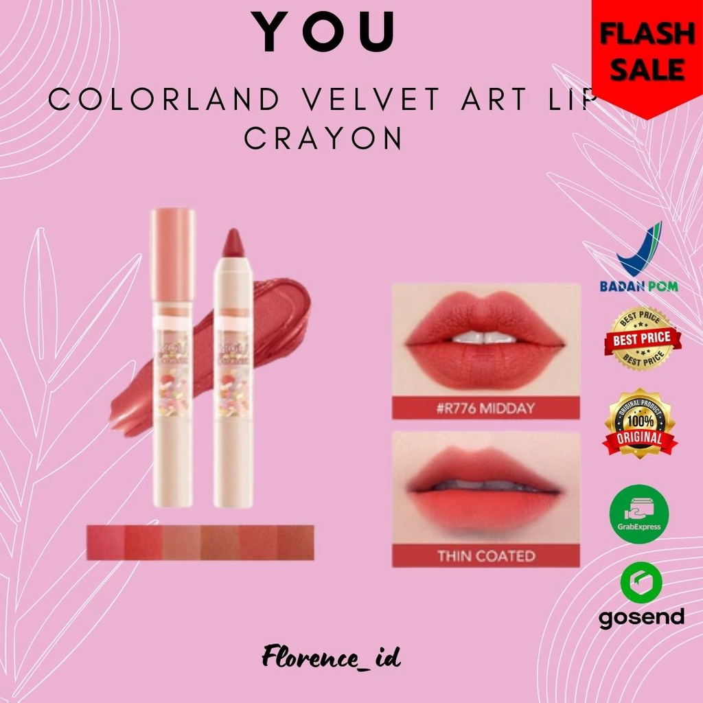 YOU COLORLAND VELVET ART LIP CRAYON | BPOM