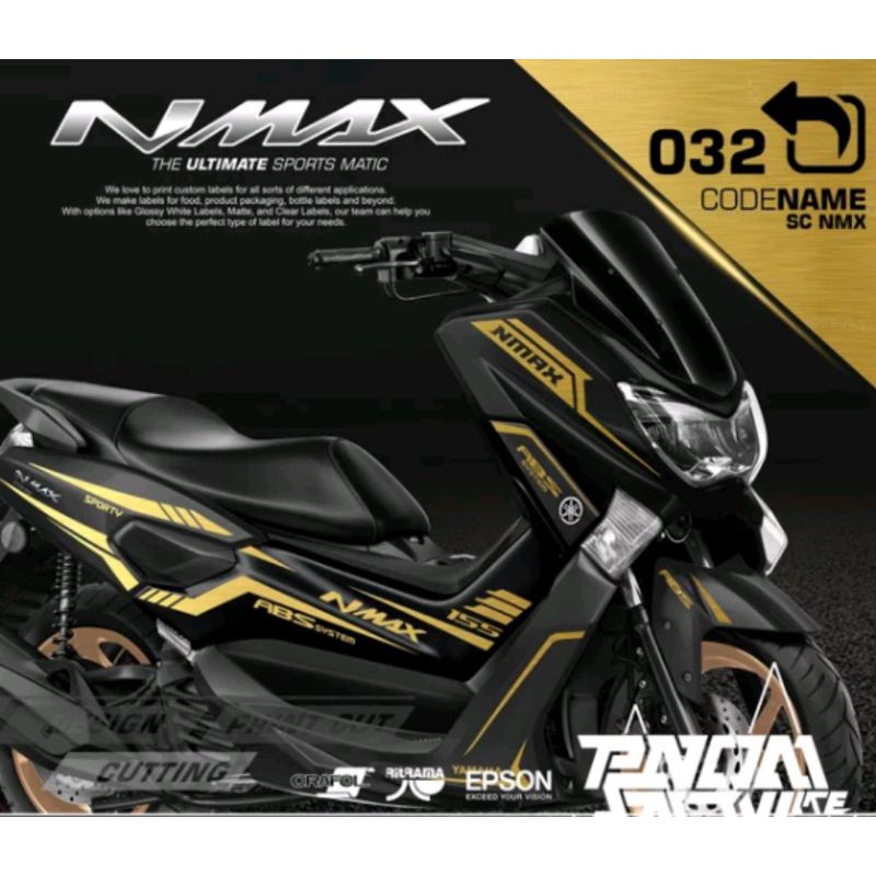 Striping Cutting Sticker Yamaha NEW Nmax Hitam Gold 2022