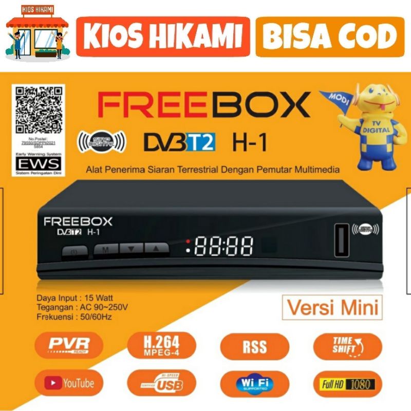 Set Top Box Freebox DVB-T2 H-1 Receiver TV Digital STB DVB T2 H1 Free Box Alat Penerima Siaran Digital Televisi