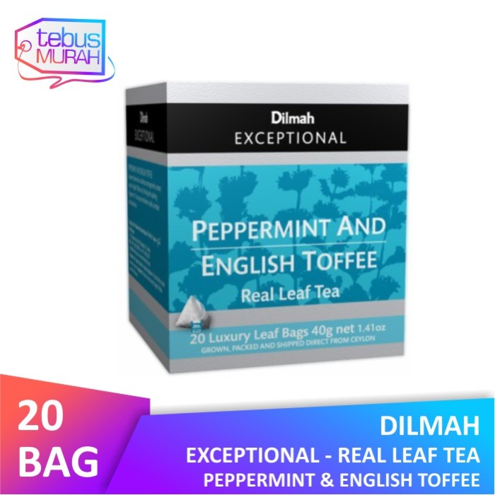 

TERMURAH Dilmah Exceptional Tea Bag Peppermint & English Toffee (Isi 20 Pcs) /TEH DIET/TEH