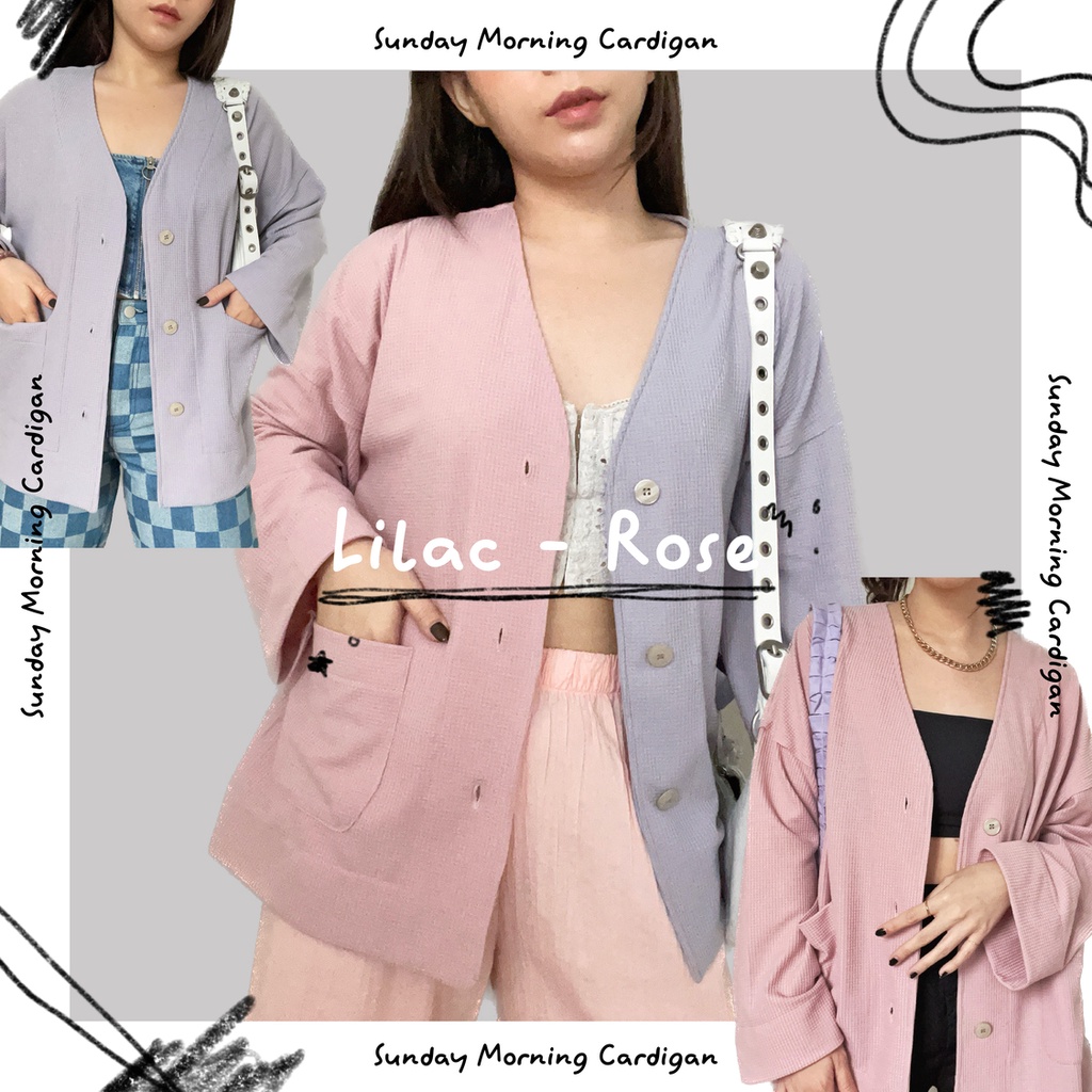SUNDAY MORNING CARDIGAN LILAC-ROSE
