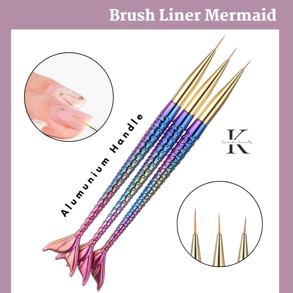 Brush Liner Drawing Nail Art Warna Mermaid (NP-42)
