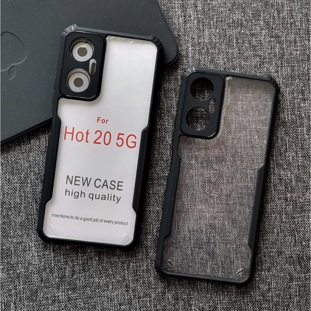 Case Infinix Hot 10 / Note 12 G96 / Hot 12 Pro 4G / Hot 20 5G / Note 12 Pro 2023 Anti Shocking Hardcase List Hitam Acrylic Case