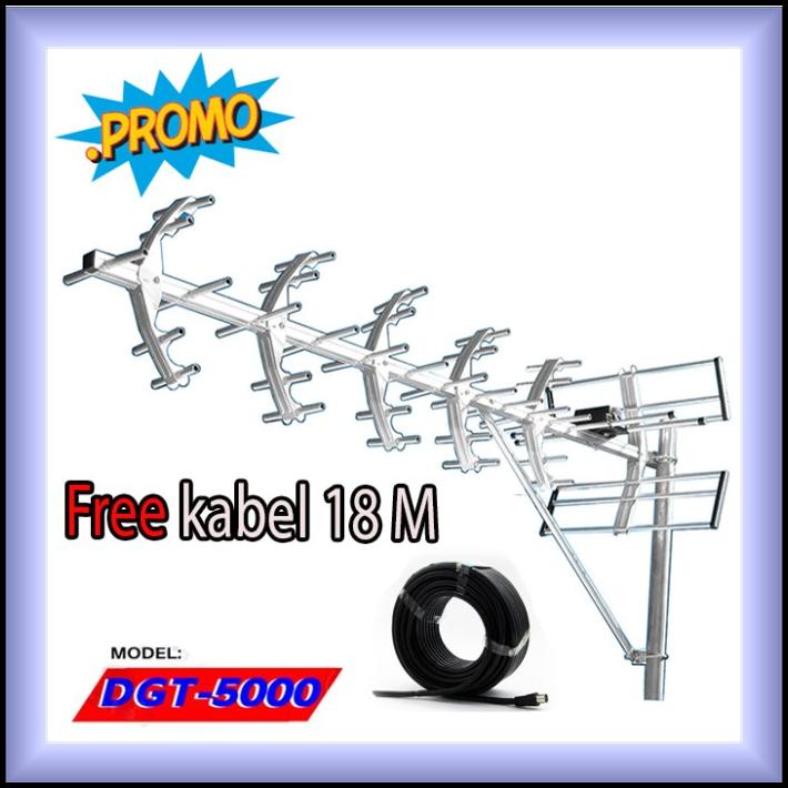 Bonus Kabel 18 Meter Antena Tv Digital / Analog Pf Digital 5000 Outdor