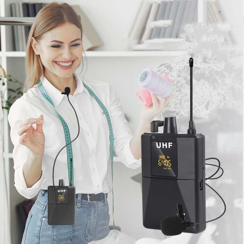 XTUGA UHF Mikrofon Nirkabel Lavalier Wireless 2 Transmitter - AD-220