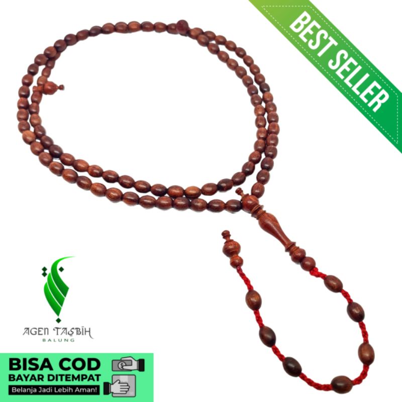 Tasbih Nagasari Petir Motif Oval, Size 6mmx8mm