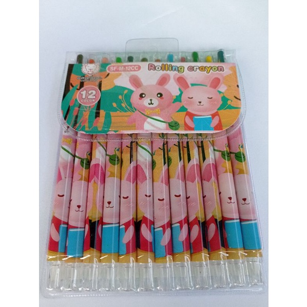 Crayon Krayon Putar Alat Tulis Mewarnai Anak 12 Warna Murah