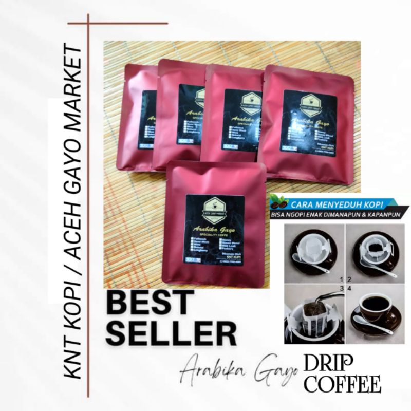 

COFFEE KOPI DRIP BAG ARABIKA GAYO WINE ORIGINAL 5pcs TANPA GULA TANPA AMPAS KOPI PREMIUM INSTAN.