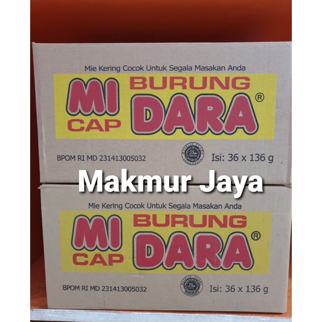 

MIE BURUNG DARA KERING RENTENG 136Gram (1 Dus Isi 36 Bungkus)