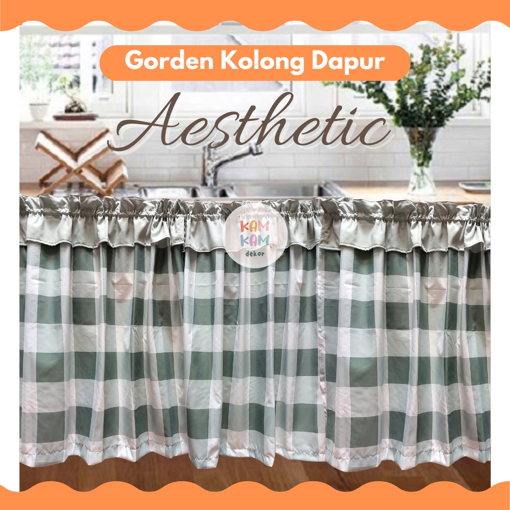 GORDEN KOLONG DAPUR KOTAK EMILY / HORDENG KOLONG DAPUR PASTEL / TIRAI DAPUR KOLONG MINIMALIS