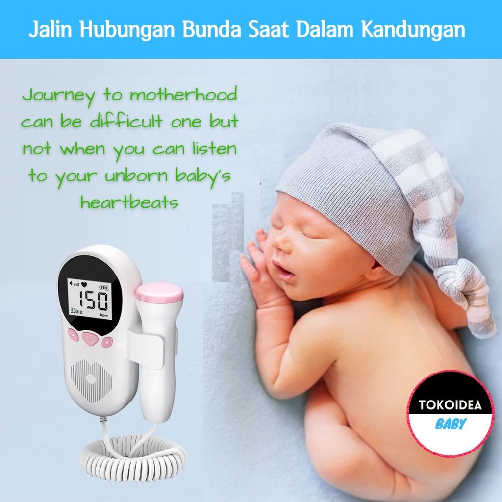 FREE Gel + 2 baterei Dopler Detak Jantung Bayi Fetal doppler detak jantung bayi alat detak jantung