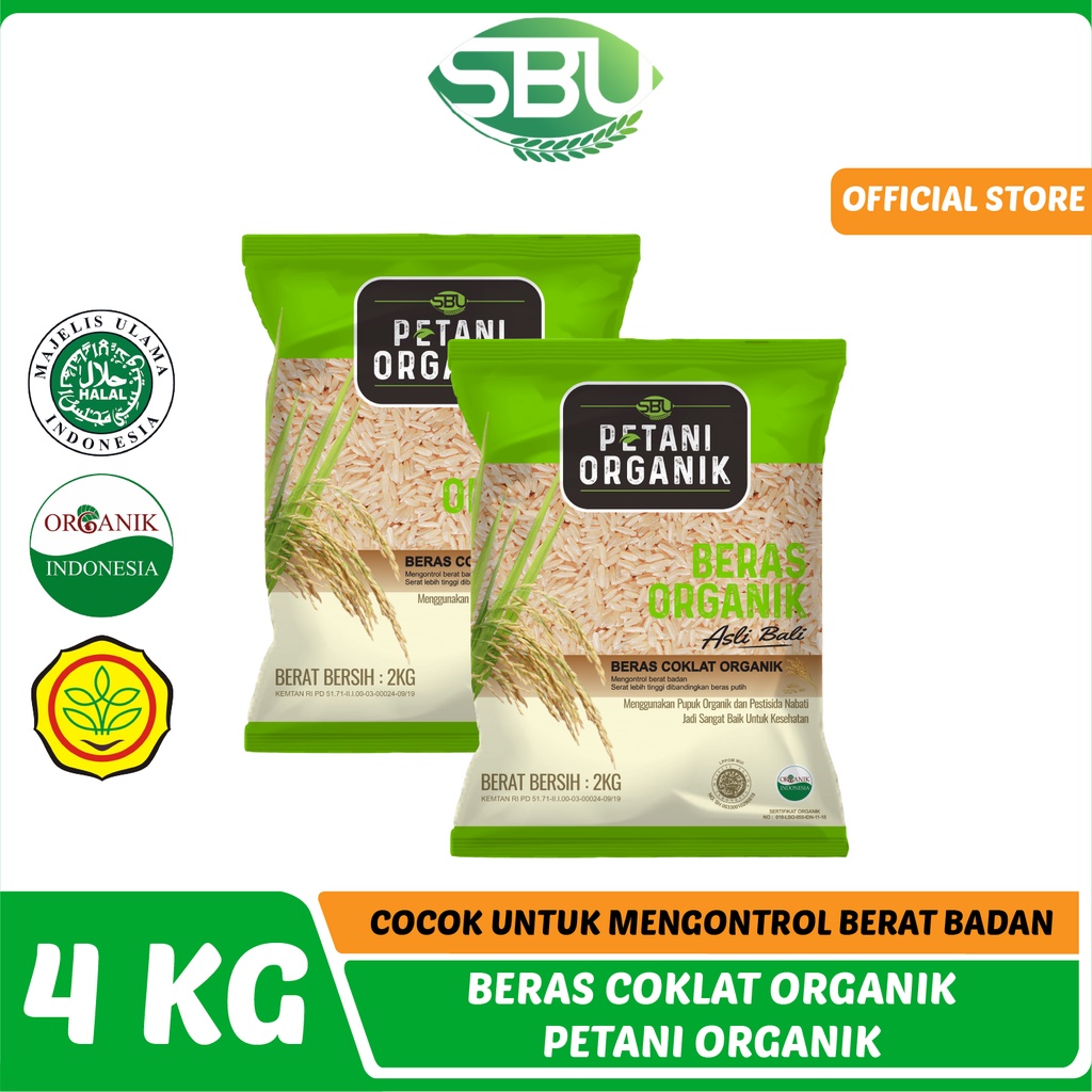 

Petani Organic Rice Beras Petani Organik Beras Coklat (Brown Rice) paket 2 x 2kg