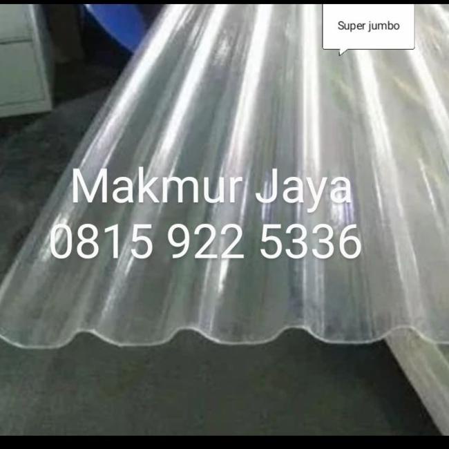 Fiber gelombang + UV protec 3m lebar 105cm/ Atap plastik transparan