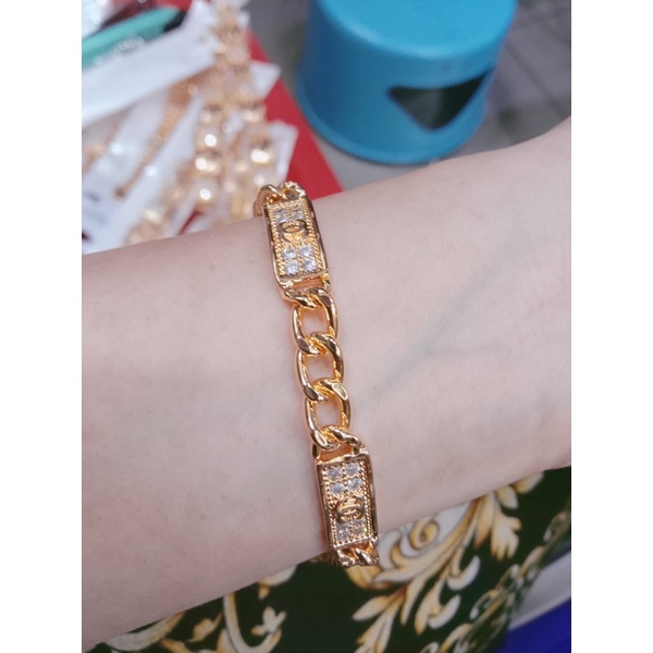 Gelang tangan wanita / lapis emas / yaxiya / xuping / gelang rante plat