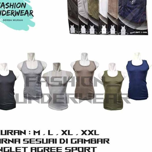 Singlet Pria AGREE SPORT 004 - Putih, M