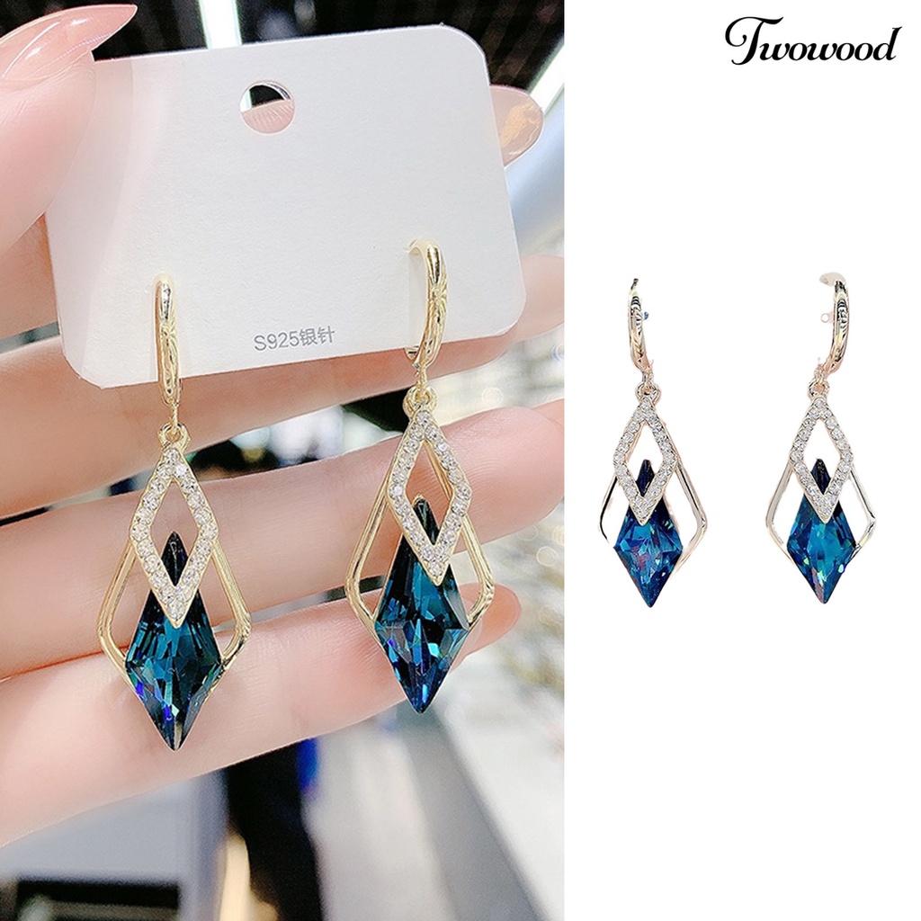 Anting Menjuntai Bentuk Geometrik Bahan Alloy Anti Oksidasi Untuk Hadiah Ulang Tahun Wanita