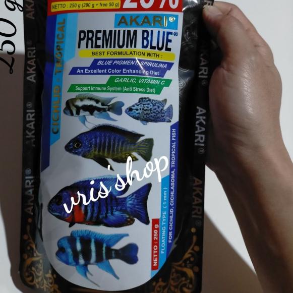 Akari premium blue ciklid 250 gram pakan ikan ciklid