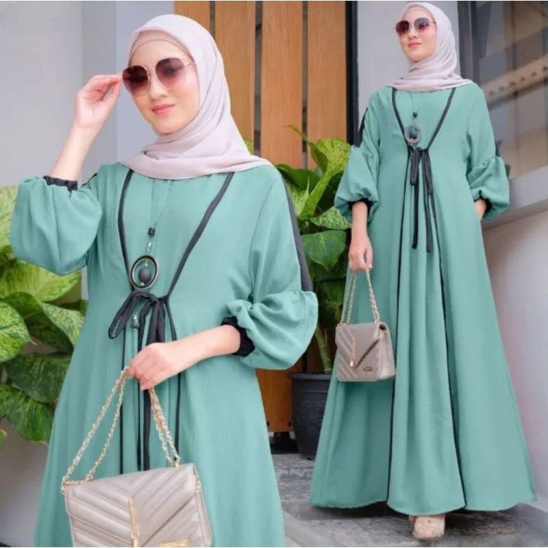 gamis aniqa / gamis gendis dress [ gamis cringkle airflow] gamks viral best seller