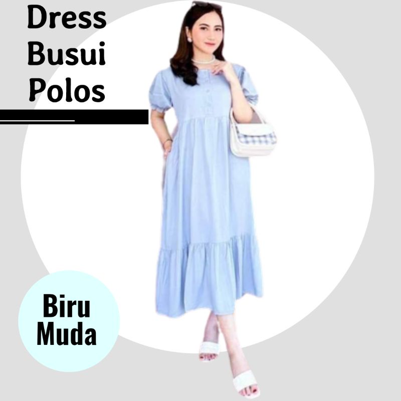 Dress Nagita/Dress Polos Ruffle Busui Kancing LD 110 Fit To XL/Dress Rayon Premium
