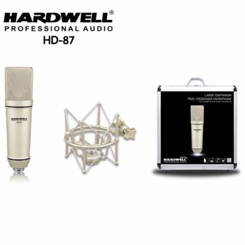 Mic Kabel Condensor Condenser HARDWELL HD87 HD 87 Podcast Studio Streaming Original TERBAIK