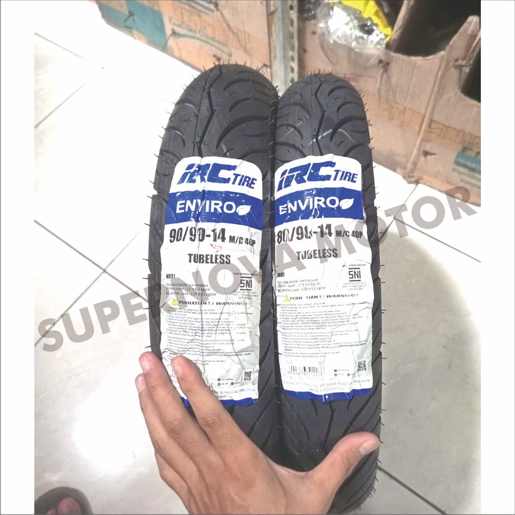 BAN LUAR IRC ENVIRO 80/90-14 90/90-14 TUBELESS BAN LUAR MOTOR MATIC RING 14 IRC TYPE ENVIRO TUBELESS