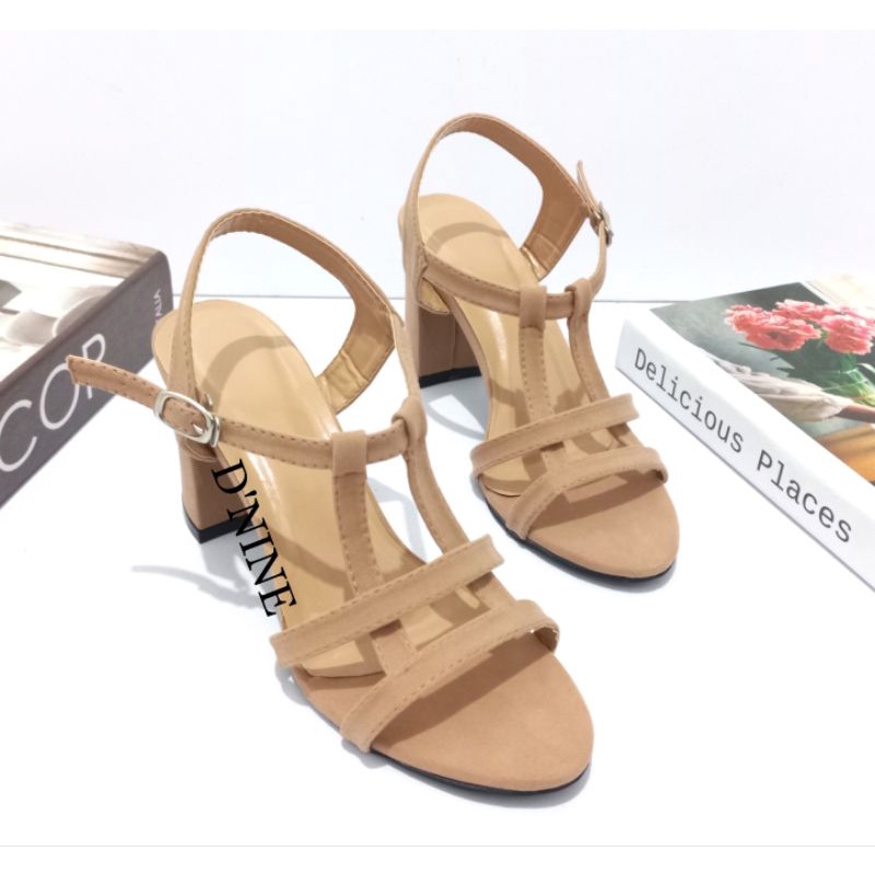 KIRANA DV 16 Heels sandal wanita suede 9cm