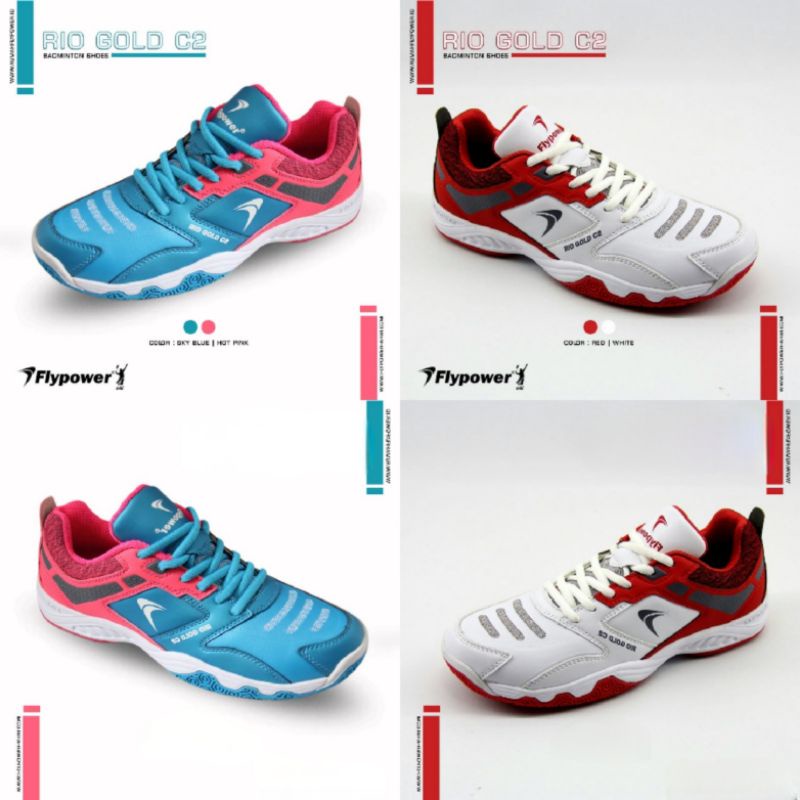 Flypower Sepatu Badminton Rio Gold C2