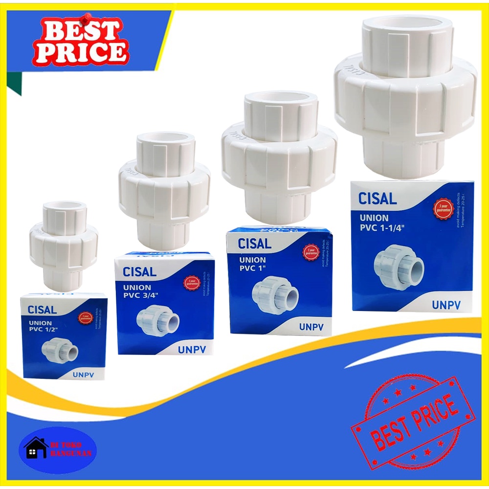 Watermur Pvc Tebal Polos Ukuran 1/2&quot; 3/4&quot; 1&quot; Inch Cisal Union Water Mur Watermoor